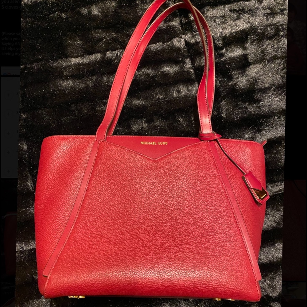 Michael Kors Whitney Maroon Leather Tote